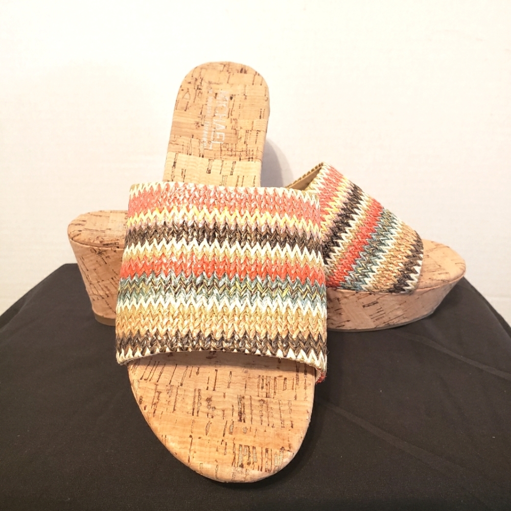 Michael by Michael Shannon Multicolored Cork Wedge Sandals Size 9M